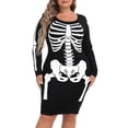 thumbnail image 1 of HDE Plus Size Skeleton Dress Stretchy Long Sleeve Halloween Costume 4X, 1 of 6