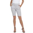 thumbnail image 1 of HDE Pull On Bermuda Shorts For Women Mid Rise 10" Inseam Shorts with Pockets Cool Gray L, 1 of 6