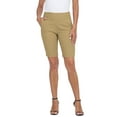 thumbnail image 1 of HDE Pull On Bermuda Shorts For Women Mid Rise 10" Inseam Shorts with Pockets Dark Khaki XL, 1 of 6