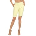 thumbnail image 1 of HDE Pull On Bermuda Shorts For Women Mid Rise 10" Inseam Shorts with Pockets Pale Yellow - XXL, 1 of 6