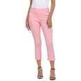 thumbnail image 1 of HDE Pull On Capri Pants For Women with Pockets Elastic Waist Cropped Pants Pink M, 1 of 6