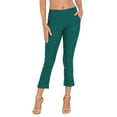 thumbnail image 1 of HDE Pull On Capri Pants For Women with Pockets Elastic Waist Cropped Pants Teal - S, 1 of 7