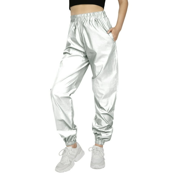 HDE Reflective Joggers Pants for Women High Visibility Jogger Windbreaker Pant