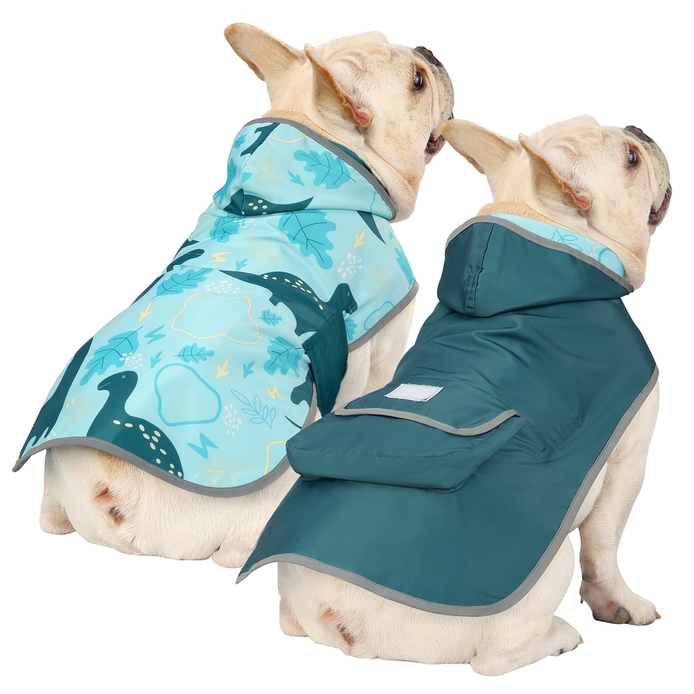 HDE Reversible Dog Raincoat Hooded Slicker Poncho Rain Coat Jacket for
