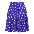 thumbnail image 1 of HDE Skirts for Women - Midi Skirt Skater Skirt Knee Length High Waist Fun Prints Blue & White Stars XL, 1 of 6