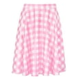 thumbnail image 1 of HDE Skirts for Women Midi Skirt Skater Skirt Knee Length High Waist Fun Prints Pink Gingham S, 1 of 6