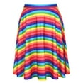 thumbnail image 1 of HDE Skirts for Women - Midi Skirt Skater Skirt Knee Length High Waist Fun Prints Rainbow L, 1 of 6