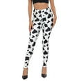 thumbnail image 1 of HDE Trendy Design Workout Leggings Fun Fashion Graphic Printed Cute Patterns Cow Spots - M, 1 of 6