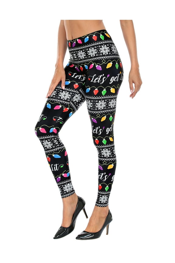 Trendy Design Workout Leggings Fun Fashion Graphic Printed Cute Patterns Get Lit XXL