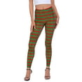 thumbnail image 1 of HDE Trendy Design Workout Leggings Fun Fashion Graphic Printed Cute Patterns Red & Green Stripes XXL, 1 of 6
