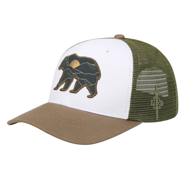 HDE Trucker Hat - Performance Outdoor Snapback Adventure Hats for Men  Boreal Bear