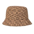 thumbnail image 1 of HDE Unisex Bucket Hat Outdoor Packable Travel Sun Hats Brown Floral Checker, 1 of 6