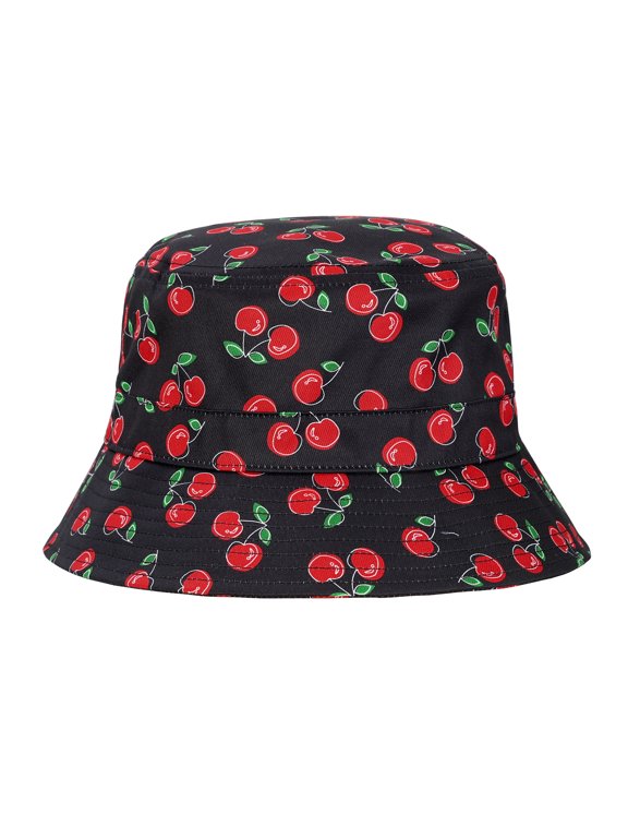 Unisex Bucket Hat Outdoor Packable Travel Sun Hats Cherries
