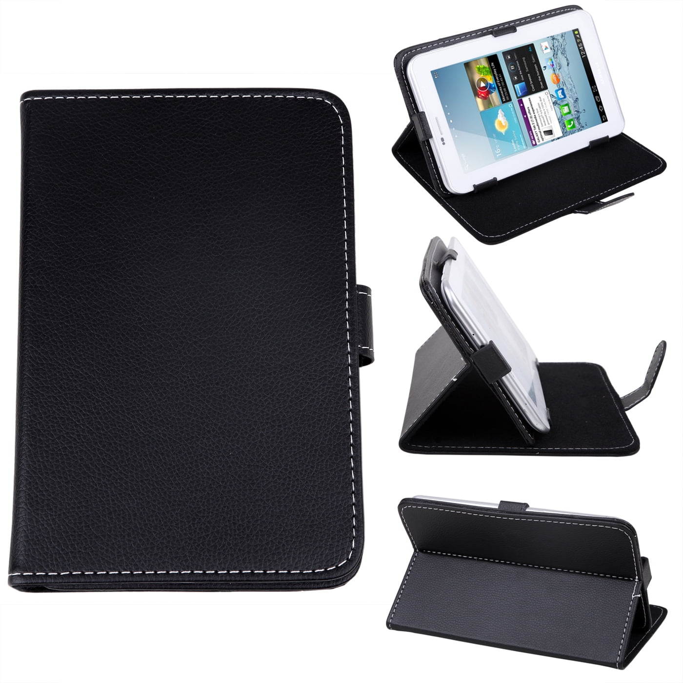 HDE Universal 7 Inch Tablet Case Leather Folio Cover Multi Angle Stand