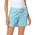 thumbnail image 1 of HDE Women Chino Shorts 5" Inseam Summer Shorts Blue Paisley 26-28, 1 of 5