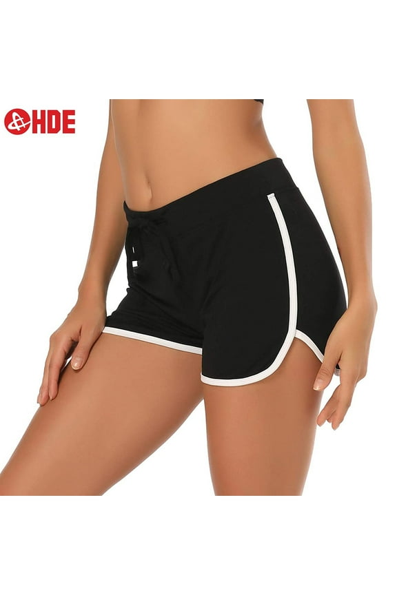 Women Dolphin Shorts Running Workout Clothes Black XXL