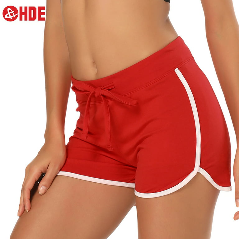 HDE Women Dolphin Shorts Running Workout Clothes Red Medium