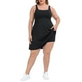thumbnail image 1 of HDE Women Plus Size Workout Dress Built in Shorts & Bra Athletic Dress Black 16, 1 of 6