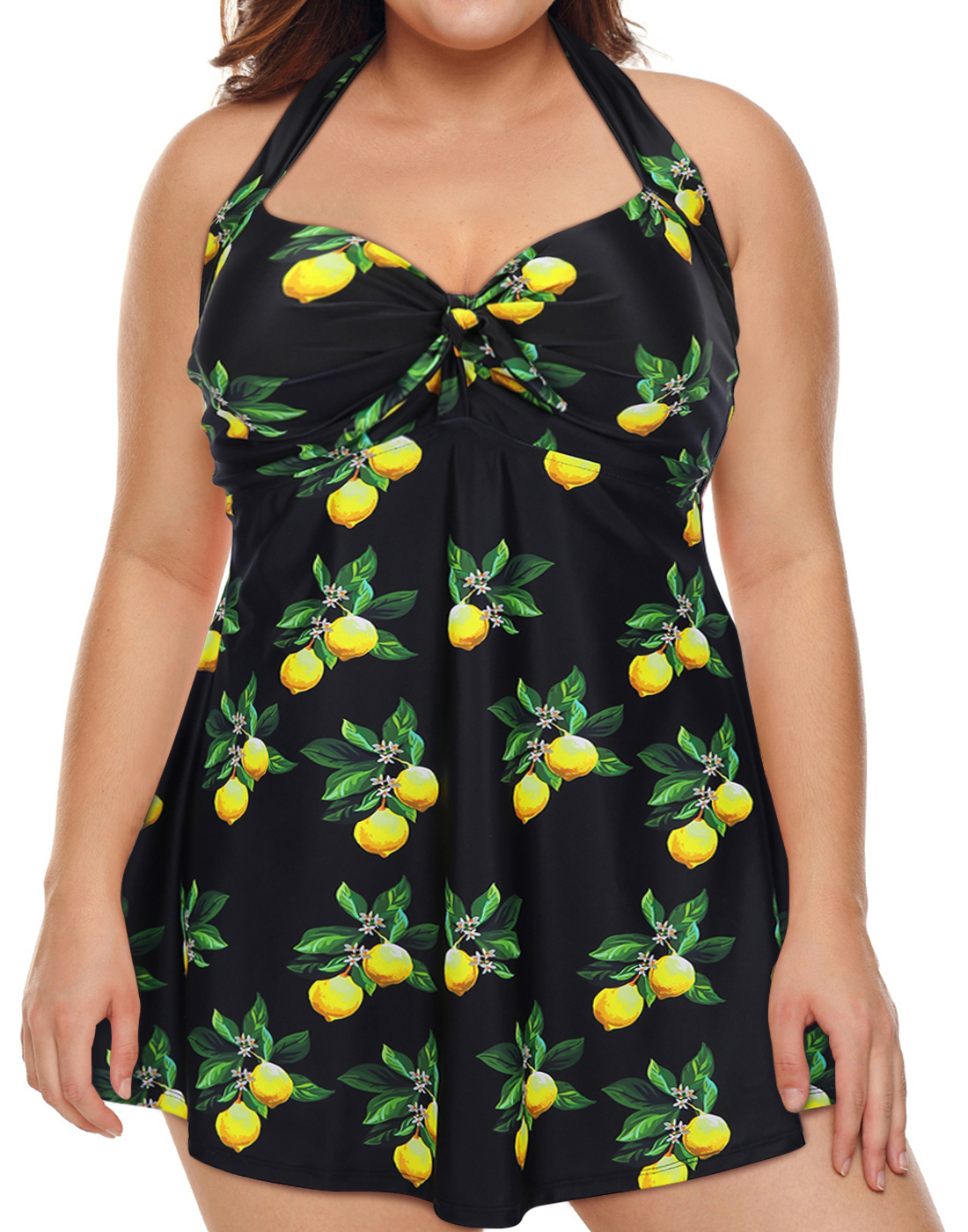 HDE Women Swim Dress Tummy Control One-Pieces Swimwear Lemons 18 - image 1 of 6
