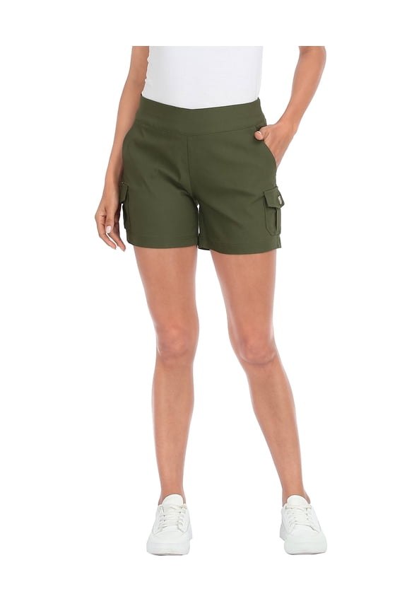 Women's Cargo Shorts with Pockets High Waisted Casual Shorts Olive Green XL