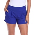 thumbnail image 1 of HDE Women's Chino High Waisted Summer Dress Shorts, Royal Blue M, 1 of 6