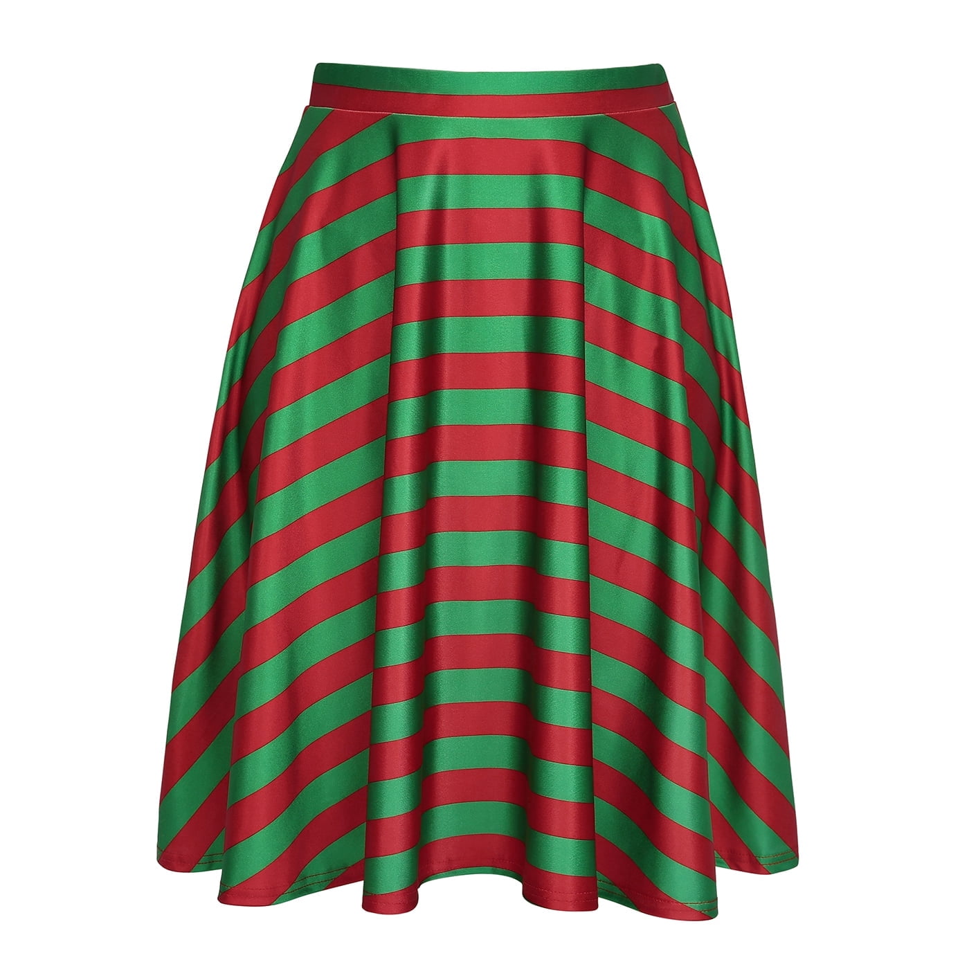 HDE Women's Christmas Skirts Red Green Stripe Elf Novelty Teacher Skirt — free download