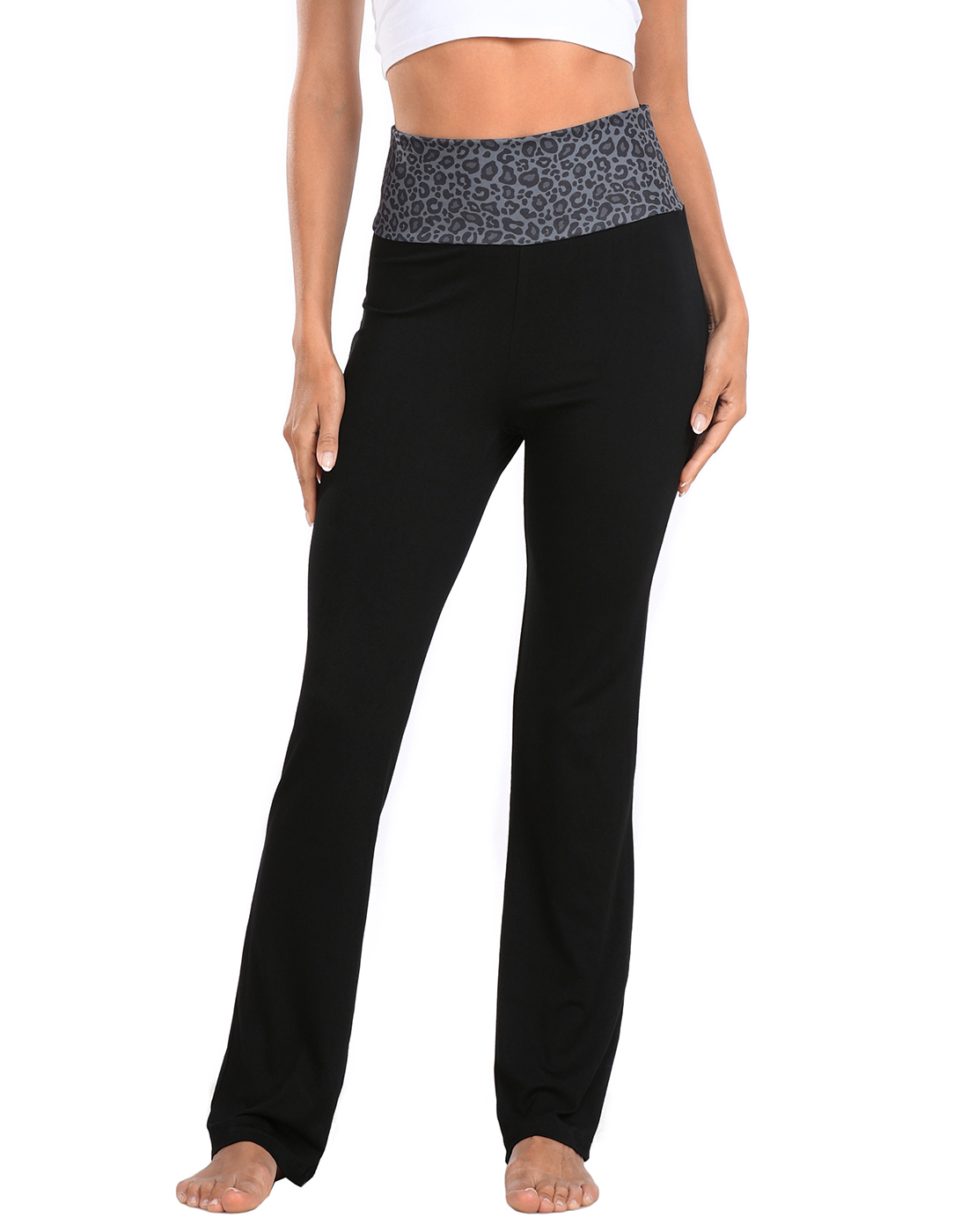 Yoga pants colored waistband shop