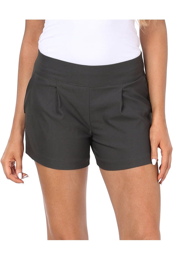 Women's Chino High Waisted Summer Dress Shorts, Charcoal S