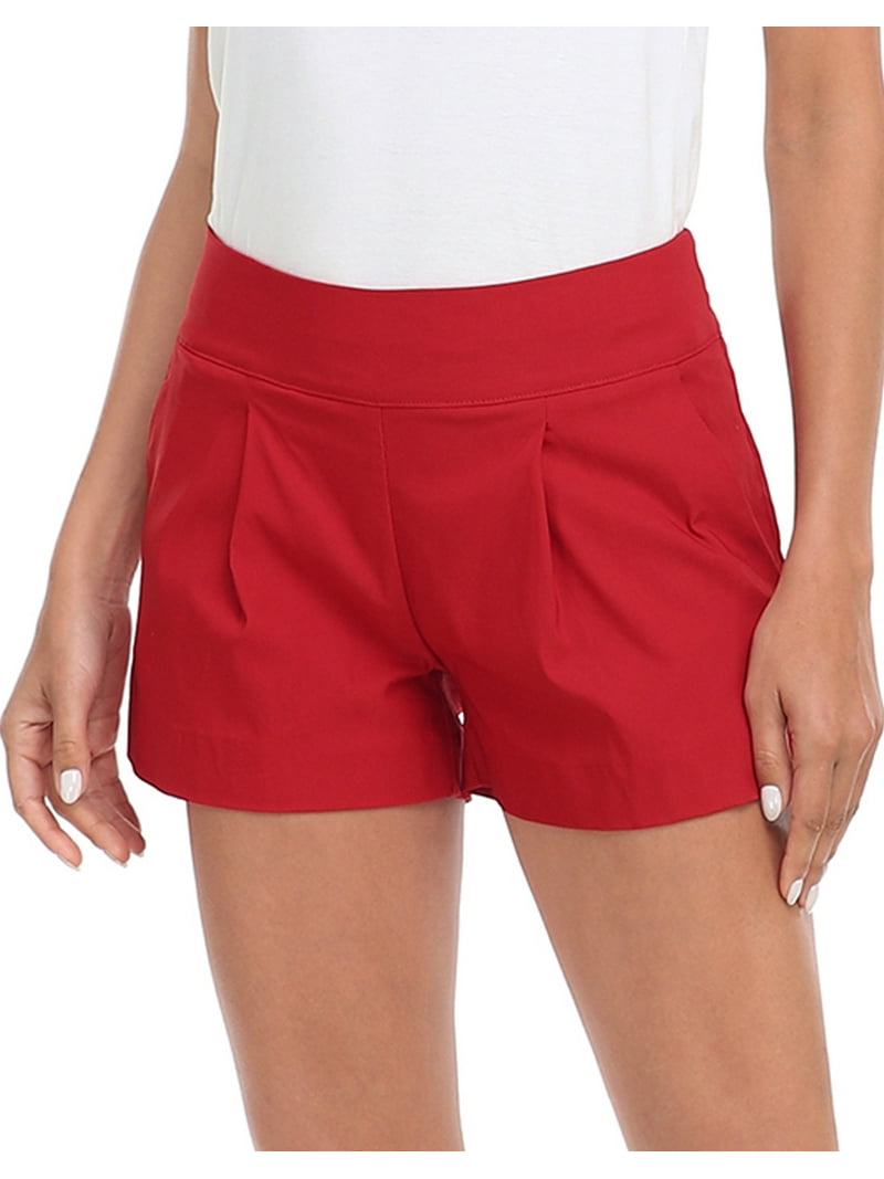 HDE Women's Chino High Waisted Summer Dress Shorts, Red S - Walmart.com