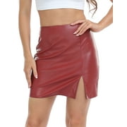 Red Leather Mini Skirts