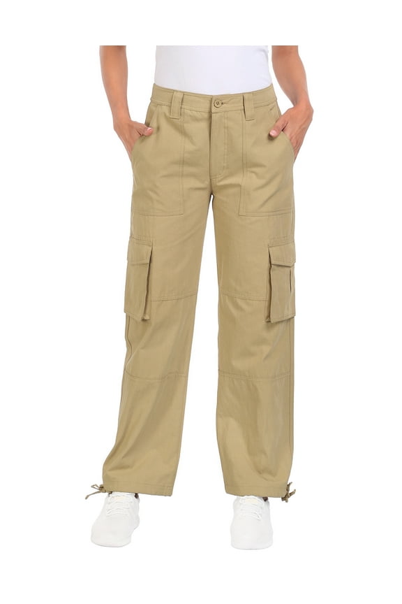 Women's High Waisted Baggy Y2K Cargo Pants with Pockets Khaki XS