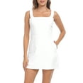 thumbnail image 1 of HDE Women's Linen Mini Dress Summer Dresses with Pockets White - S, 1 of 7