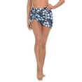 thumbnail image 1 of HDE Women's Mesh Mini Skirt Sheer Swimsuit Cover Up Blue Aloha XL, 1 of 6