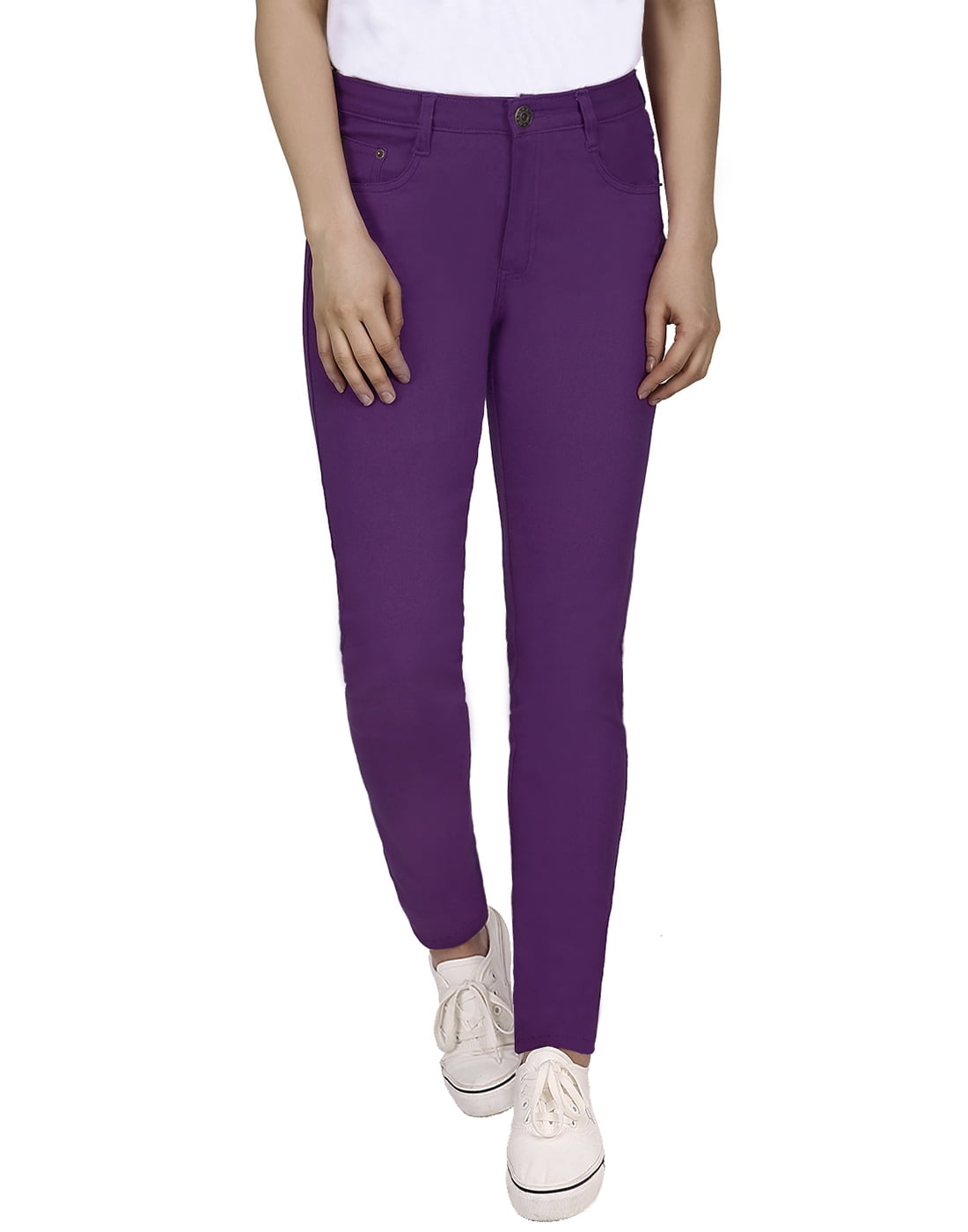 Women's Jeans Jeggings Five Pocket Stretch Denim Pants (Purple, Small) 