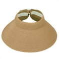 thumbnail image 1 of HDE Women's Packable Roll Up Wide Brim Sun Visor Crushable Straw Beach Hat Bonnet Tan, 1 of 5