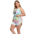 thumbnail image 1 of HDE Women's Plus Pajama Set Sleepwear PJ Short Sets Coffee Tie-Dye 2X, 1 of 5