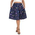 thumbnail image 1 of HDE Women's Plus Size Midi Knee Length Skater Skirt with Pockets Solar System 1X, 1 of 6