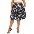 thumbnail image 1 of HDE Women's Plus Size Midi Knee Length Skater Skirt with Pockets Unicorns and Rainbows 3X, 1 of 6
