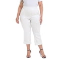 thumbnail image 1 of HDE Women's Plus Size Pull On Capris with Pockets Cropped Pants White 2X, 1 of 6
