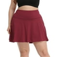 thumbnail image 1 of HDE Women's Plus Size Tennis Skort Pleated Skirt with Shorts Burgundy 1X, 1 of 6