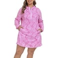 thumbnail image 1 of HDE Women's Plus Size UPF 50 Swim Coverup Dress with Hood Pink Paisley 1X, 1 of 7