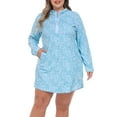 thumbnail image 1 of HDE Women's Plus Size UPF 50 Swim Coverup Dress with Hood Teal Paisley 4X, 1 of 7