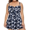 thumbnail image 1 of HDE Women's Plus Swim Dress Tummy Control One-Pieces Swimwear Magnolia 18, 1 of 6