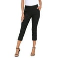 thumbnail image 1 of HDE Women's Pull On Capri 21" Inseam Cropped Pants with Pockets Black S, 1 of 6