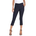 thumbnail image 1 of HDE Women's Pull On Capri 21" Inseam Cropped Pants with Pockets Navy Blue L, 1 of 6