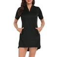 thumbnail image 1 of HDE Women's Short Sleeve UPF 50 Beach Coverup Dress with Hood Black XXL, 1 of 6