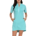thumbnail image 1 of HDE Women's Short Sleeve UPF 50 Beach Coverup Dress with Hood Blue S, 1 of 6