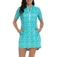 thumbnail image 1 of HDE Women's Short Sleeve UPF 50 Beach Coverup Dress with Hood Ocean Swirl XXL, 1 of 6