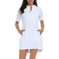 thumbnail image 1 of HDE Women's Short Sleeve UPF 50 Beach Coverup Dress with Hood White XXL, 1 of 6