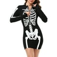 thumbnail image 1 of HDE Women's Skeleton Dress Halloween Costume Long Sleeve Mini Dress Black M, 1 of 6